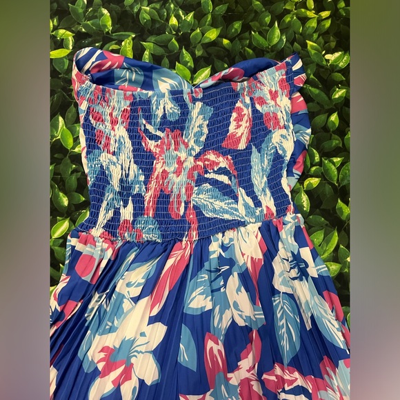 BOGO Orange Floral Tube Jumpsuit Great Quality Flare Bottoms - Picture 9 of 10